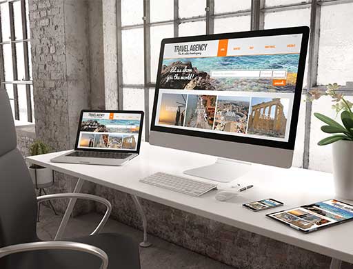 ADMS industrial office mockup responsive travel agency website design
