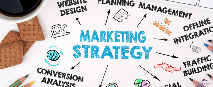 ADMS-marketing strategy written on board