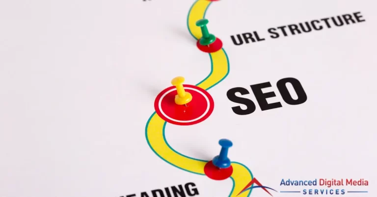Path to "SEO" with pins on paper. | ADMS
