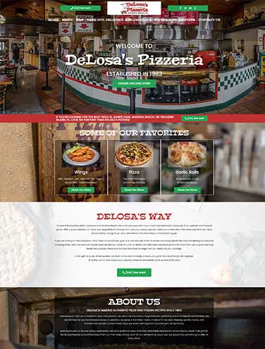 Delosa's Pizzeria New Website