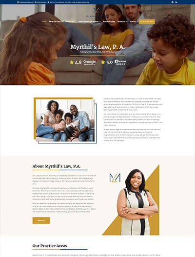 Myrthil's Law, P.A. New Website